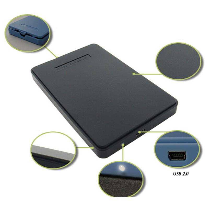 Colorful ABS plastic SATA USB2.0 2.5-inch HDD Enclosure Support capacity 1TB for Notebook 